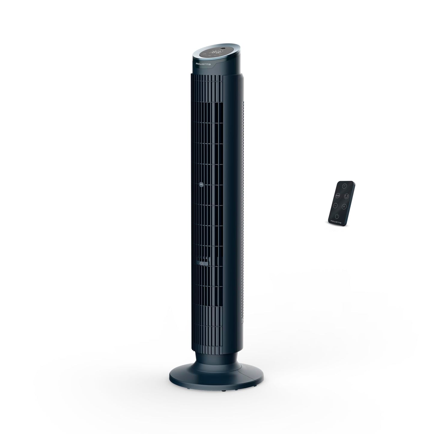 Rowenta Eole Silence Force Tower Fan, Powerful, Silent Mode, 12 Speed Levels, 5 Automatic Modes, Timer, 60-90° Panning, Remote Control, Dust Cover, Blue, VU7050F0