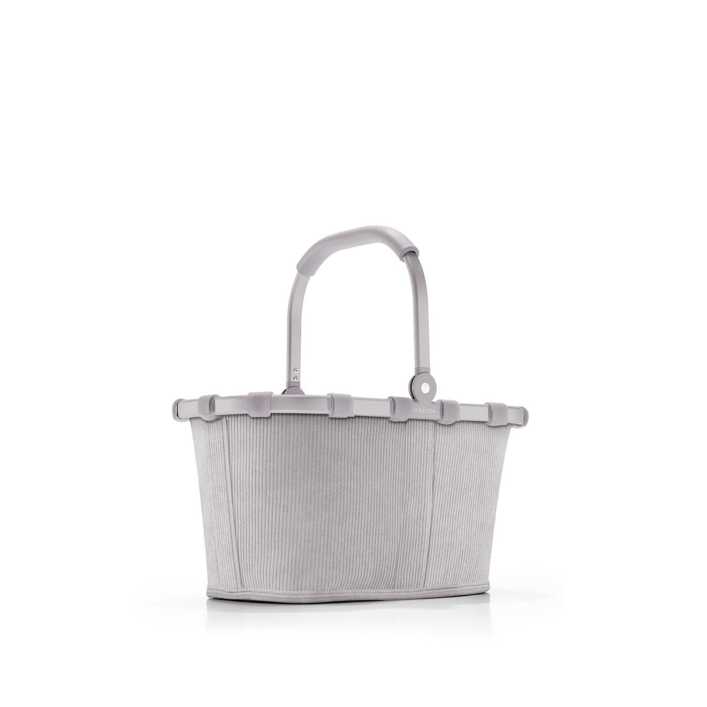 Reisenthel carrybag XS cord gray – Stable shopping basket with practical inner pocket – Elegant and water-repellent design - BN7084
