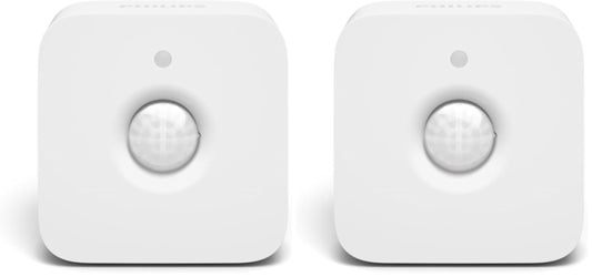 Detector de mișcare Philips Hue pentru interior, senzor de lumină naturală pentru iluminare inteligentă, control automat al luminii atunci când există mișcare pentru o casă sigură, alb (pachet de 2) - 929003067501