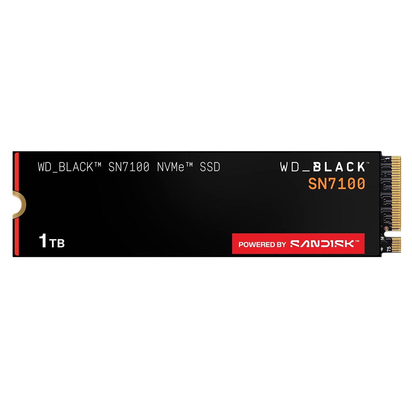 WD_BLACK SN7100 NVMe SSD 1 TB (high-performance gaming memory, up to 7,250 MB/s read, PCIe Gen4, energy efficiency, for desktop, laptop & handheld game consoles) - POWERED BY SANDISK - WDS100T4X0E