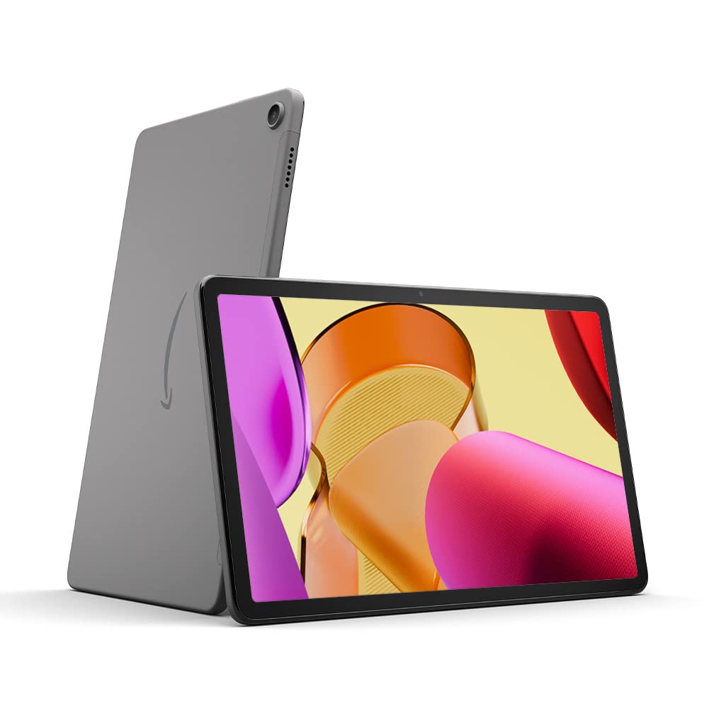 Certificat și recondiționat, tabletă Fire Max 11, cea mai puternică tabletă de până acum, cu un display clar de 11 inci, procesor Octa-Core, 4 GB RAM, autonomie a bateriei de 14 ore, 128 GB, gri, cu reclame. - SU8NST