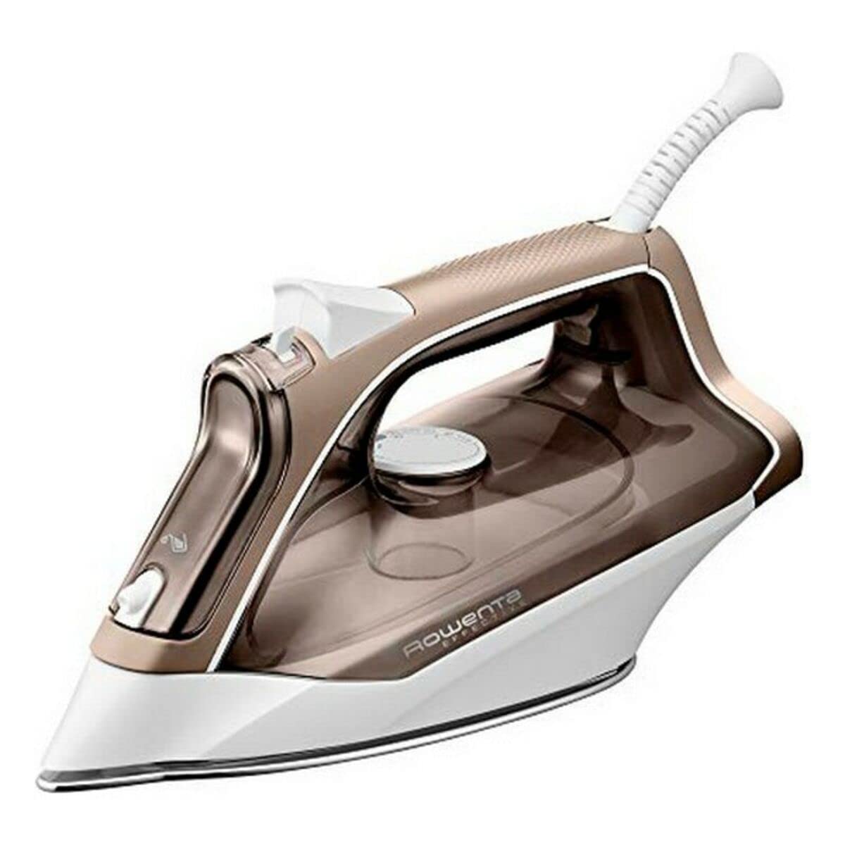 Rowenta Effective+ Fier de călcat cu aburi, 2400 Watt, impuls de abur: 120 g/min, cantitate de abur continuu: 40 g/min, sistem anti-calcar, distribuție excelentă a aburului, talpă rezistentă la zgârieturi, cupru/alb, DX1635