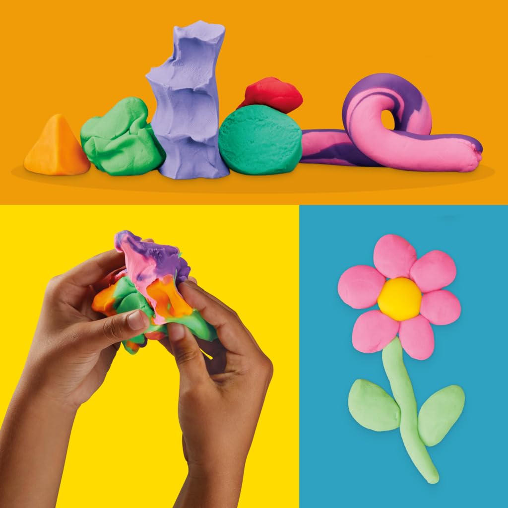 Play-Doh rainbow color pack with 22 cans, many for crafting and kneading, perfect as a birthday gift for children - F9820