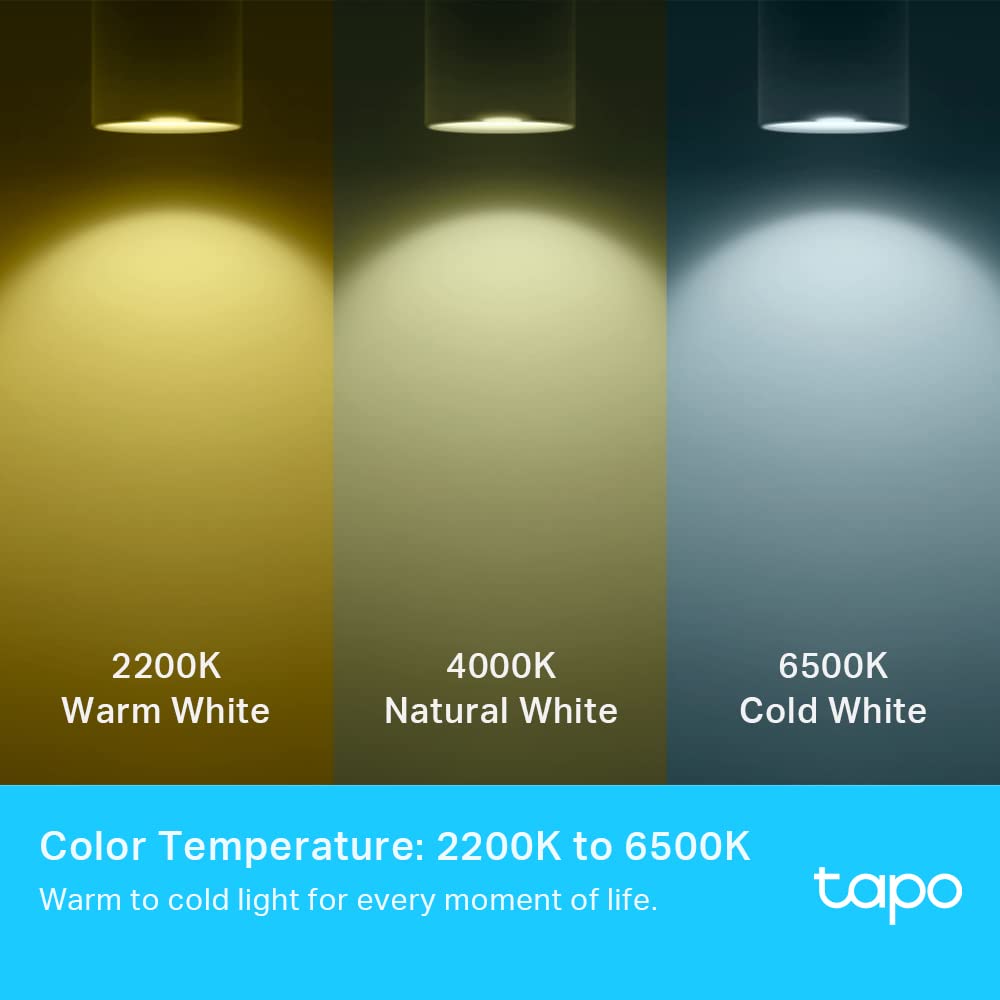 Tapo L630 (4-pack) smart WiFi light bulb GU10, energy saving, 3.7 W equivalent to 50 W, dimmable lamp, compatible with Alexa, Google Assistant, multi-colored