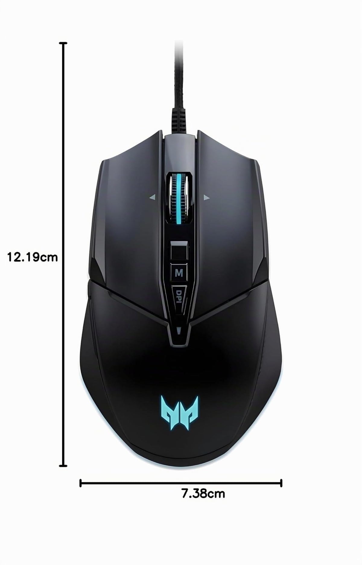 Acer Predator Cestus 335 Maus de gaming (19.000 DPI, 400 IPS Tracking, 10 taste programabile, timp de reacție de 0,5 ms, iluminare RGB), negru - GP.MCE11.02G