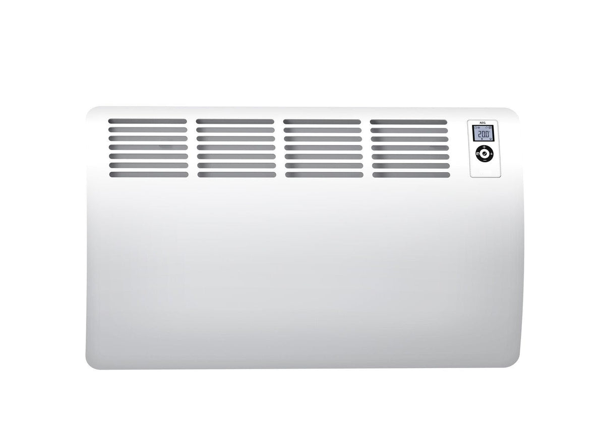 AEG Wall Convector WKL 2000 Comfort, energy-saving electric heater, 2000 W for approximately 25 m², VDE certified, LCD display, weekly timer, 120 min timer, silent mode, 238720