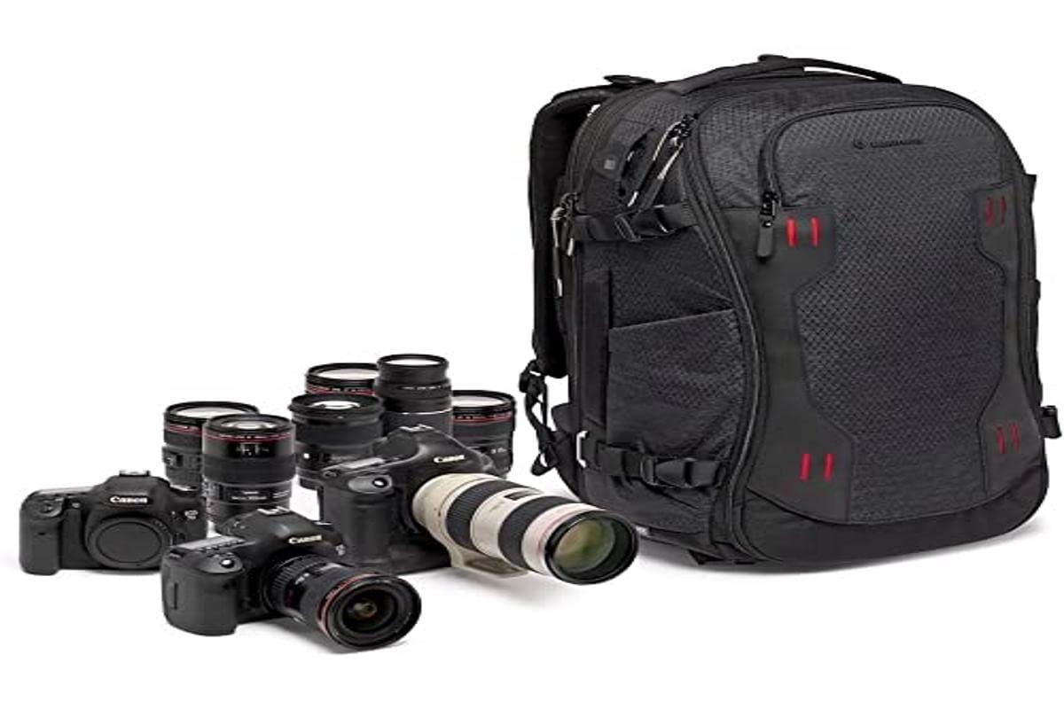 Manfrotto PRO Light Flexloader L, Professional Backpack for Cameras, Expandable Bag for 3-Axis Gimbal Stabilizer, Multiple Tripod Mounting Points, Interchangeable Compartments, Black - MB
