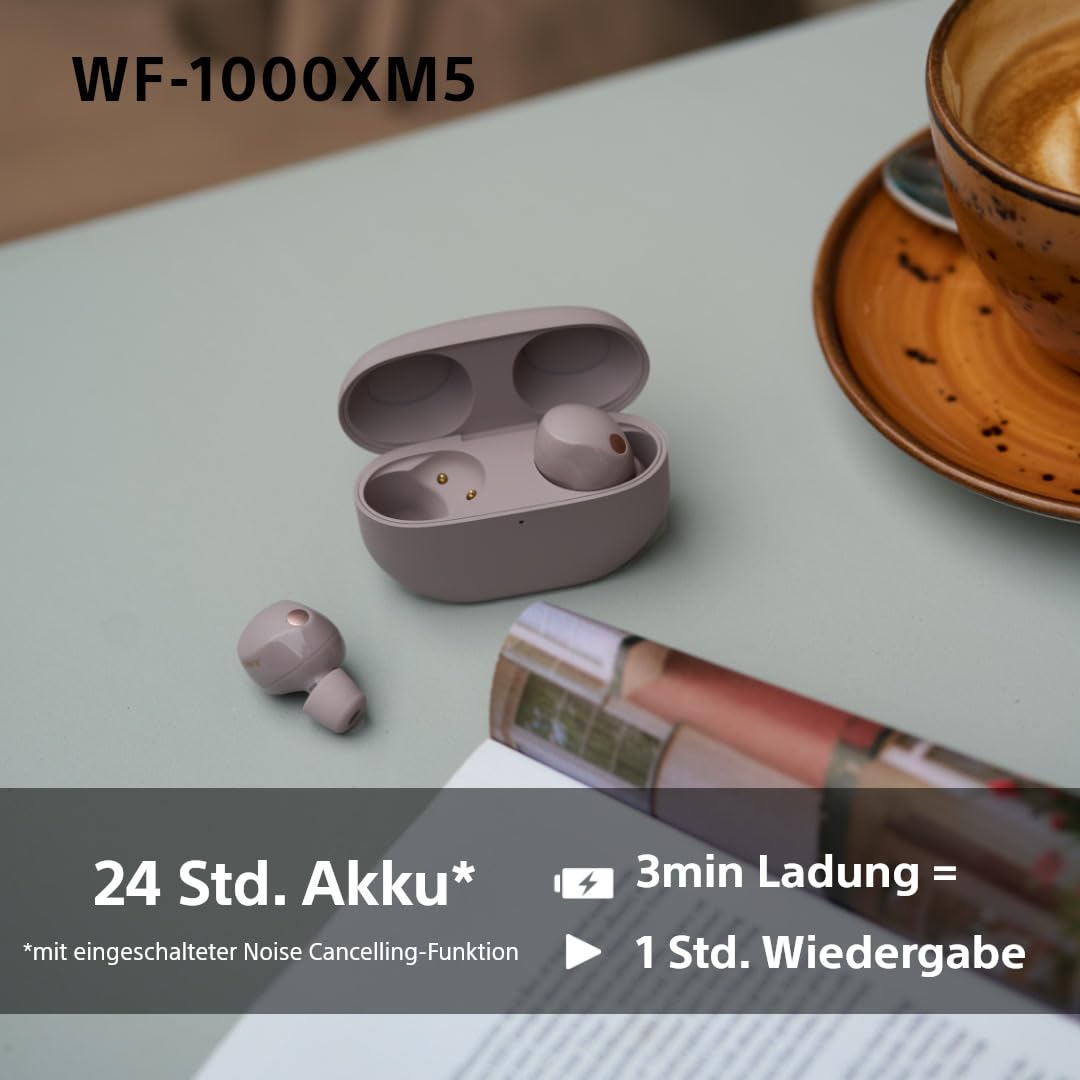 Sony WF-1000XM5 Wireless Noise Canceling Headphones, Bluetooth, In-Ear Headphones, Microphone, Up to 24 Hour Battery Life, Quick Charge Function, IPX4, iOS & Android Compatible - Black, Small - YY2963
