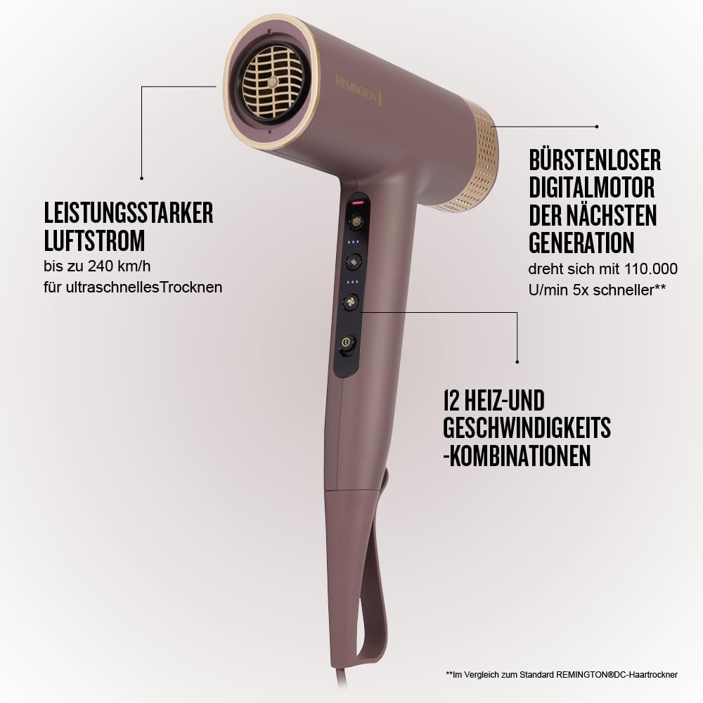 Remington AIRvive Hair Dryer, Brushless Digital Motor 110,000 RPM - EC8930