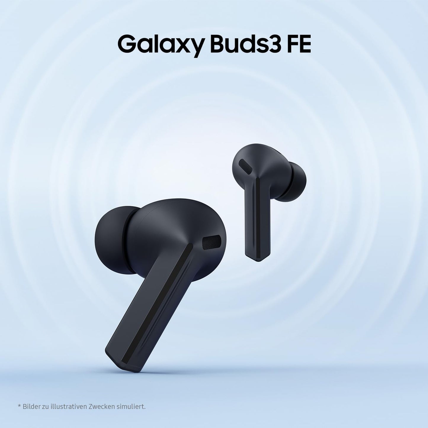 Samsung Galaxy Buds3 FE, wireless in-ear headphones incl. mobeen soft clear case, balanced sound, 360 audio, active noise cancellation & clear call, AI headphones with Gemini, black - SM-R420