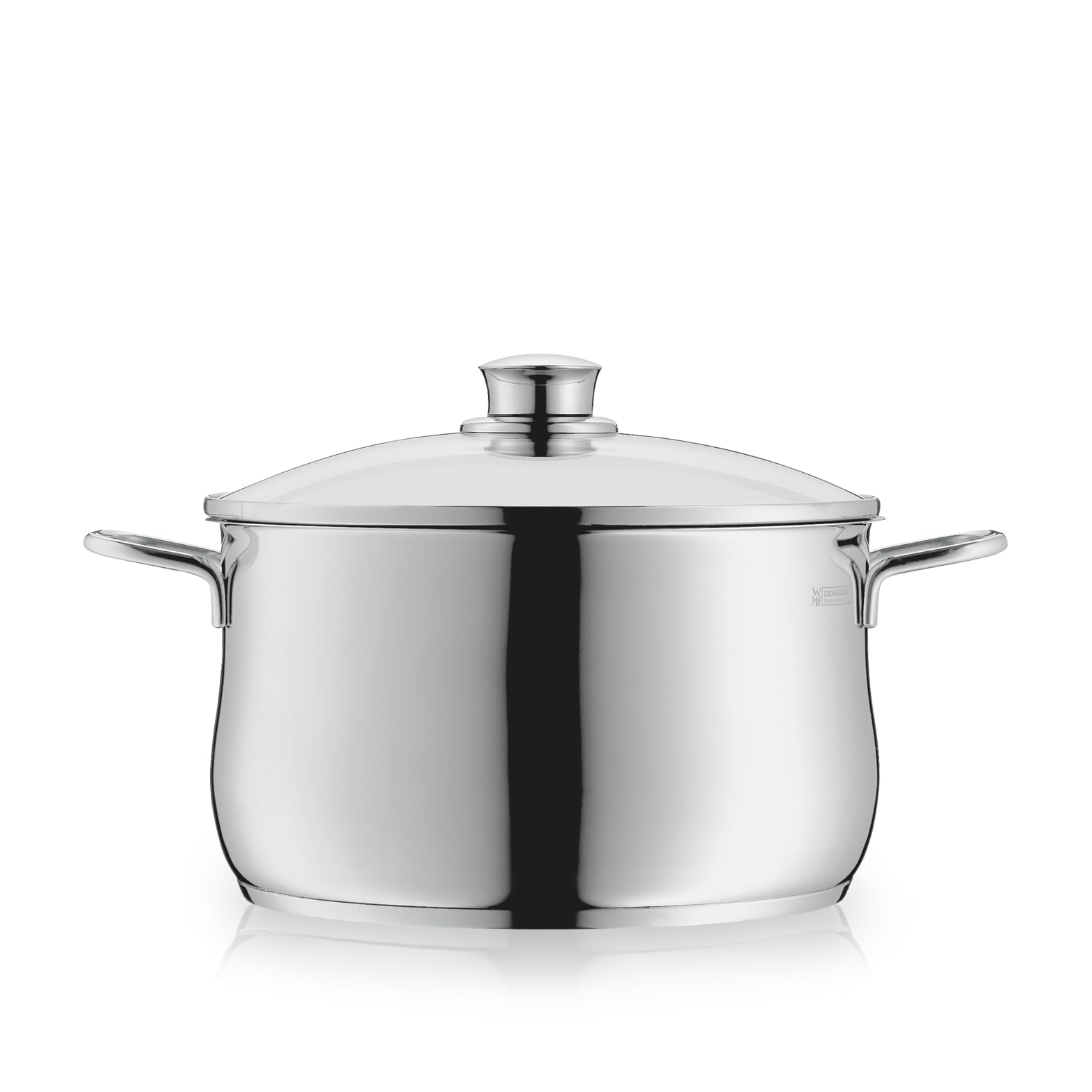 WMF Diadem Plus cooking pot induction 24 cm - 6.5 l large meat pot made of Cromargan stainless steel with glass lid, high edge, dishwasher safe, durable and uncoated for healthy, delicious meals - 0734256040