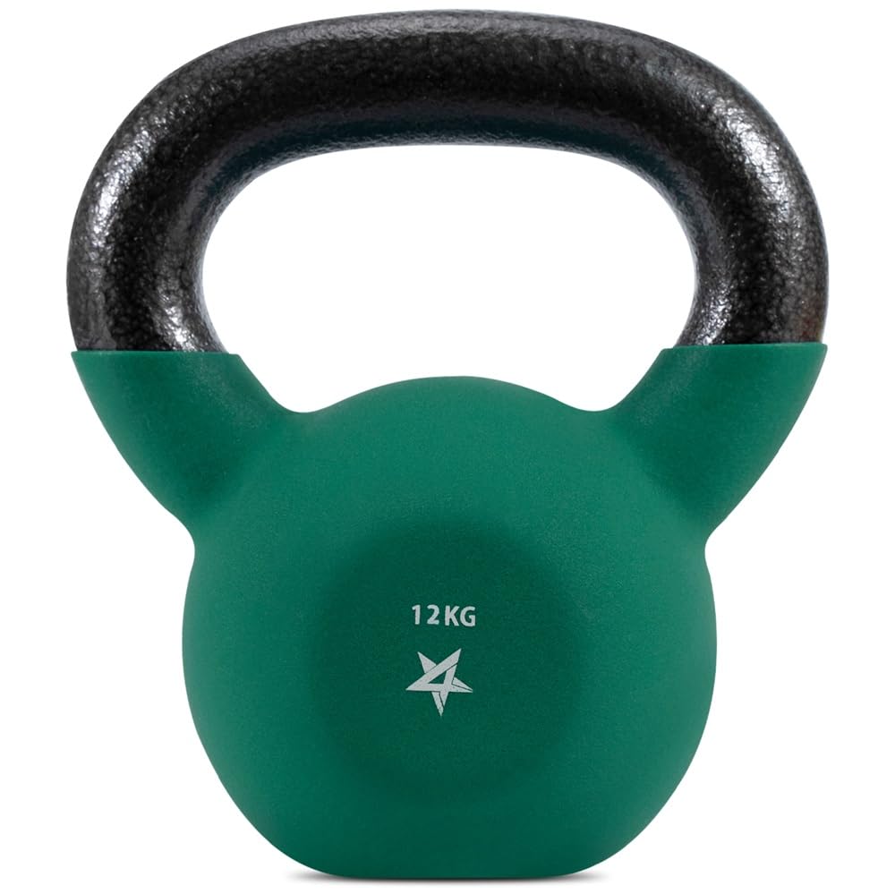 Yes4All BJCC Neoprene Coated Kettlebell, Strength Training Kettlebells - 12KG Dark Green
