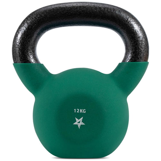 Yes4All BJCC Neoprene Coated Kettlebell, Strength Training Kettlebells - 12KG Dark Green