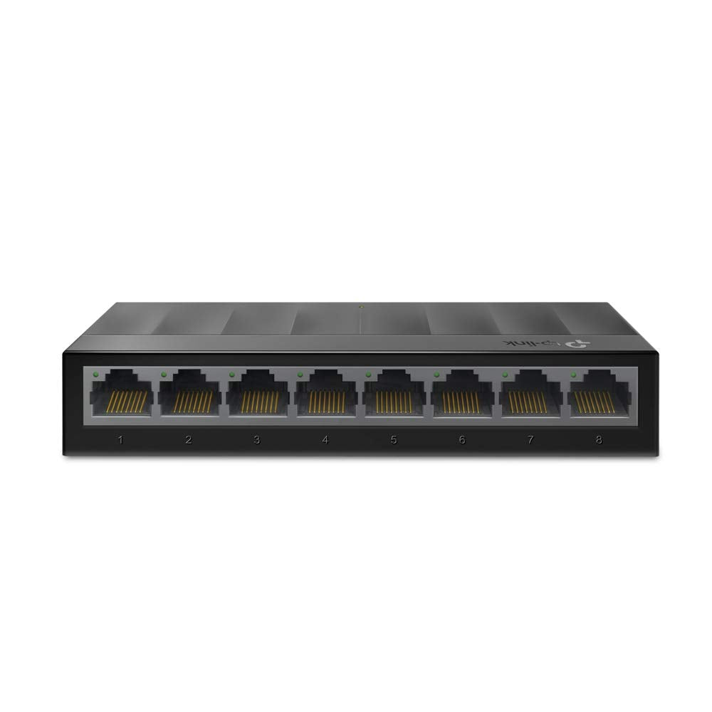 TP-Link LS1008G 8-Port Desktop Switch (8 x Gigabit Auto-Negotiation RJ45 Ports, IEEE 802.3X, Plug and Play, energy saving, plastic housing for easy table or wall mounting) black