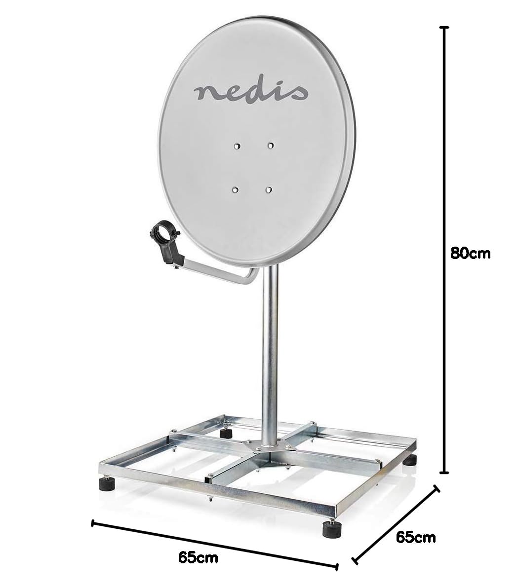 Nedis - Satellite Stand Balcony - 4 x 30 x 30 cm - Galvanized Steel - Silver - 5412810298051