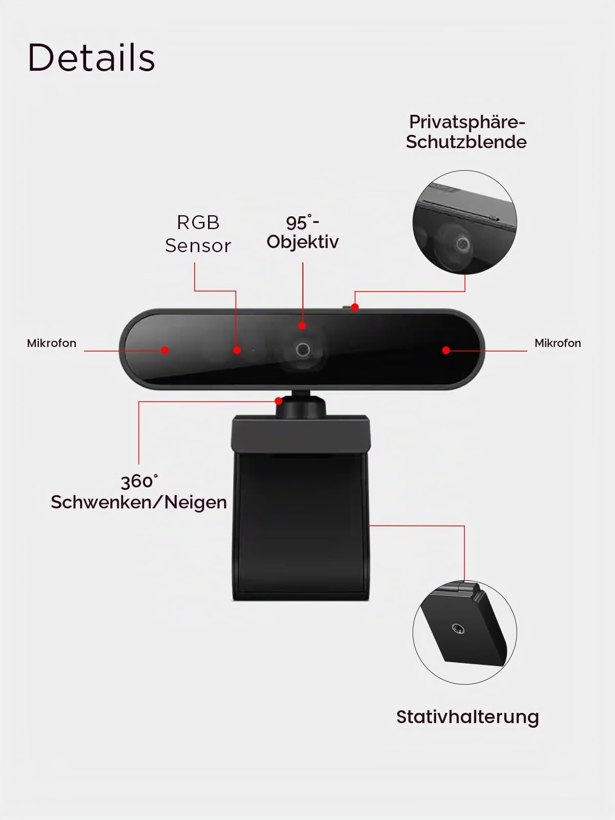 Lenovo Performance FHD Webcam - Webcam - înclinare/rotire - 4XC1D66055