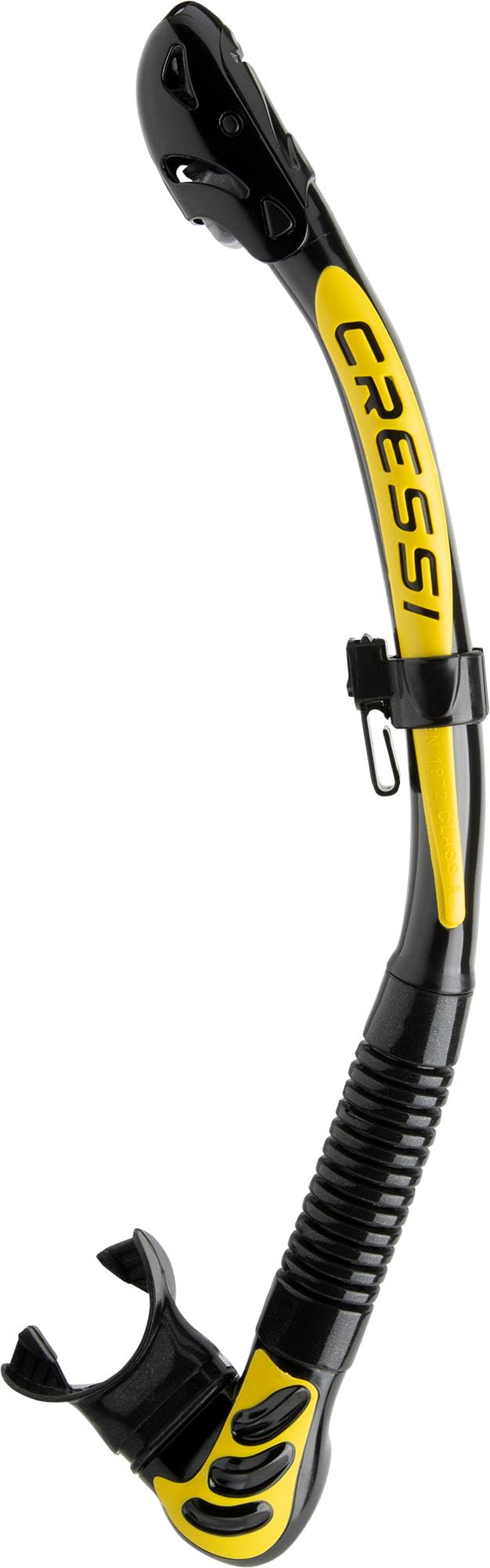 Cressi Alpha Ultra Dry Snorkel Black/Yellow - Dry Snorkel for Diving, Freediving and Snorkeling, Black/Yellow, One Size Unisex - ES258151