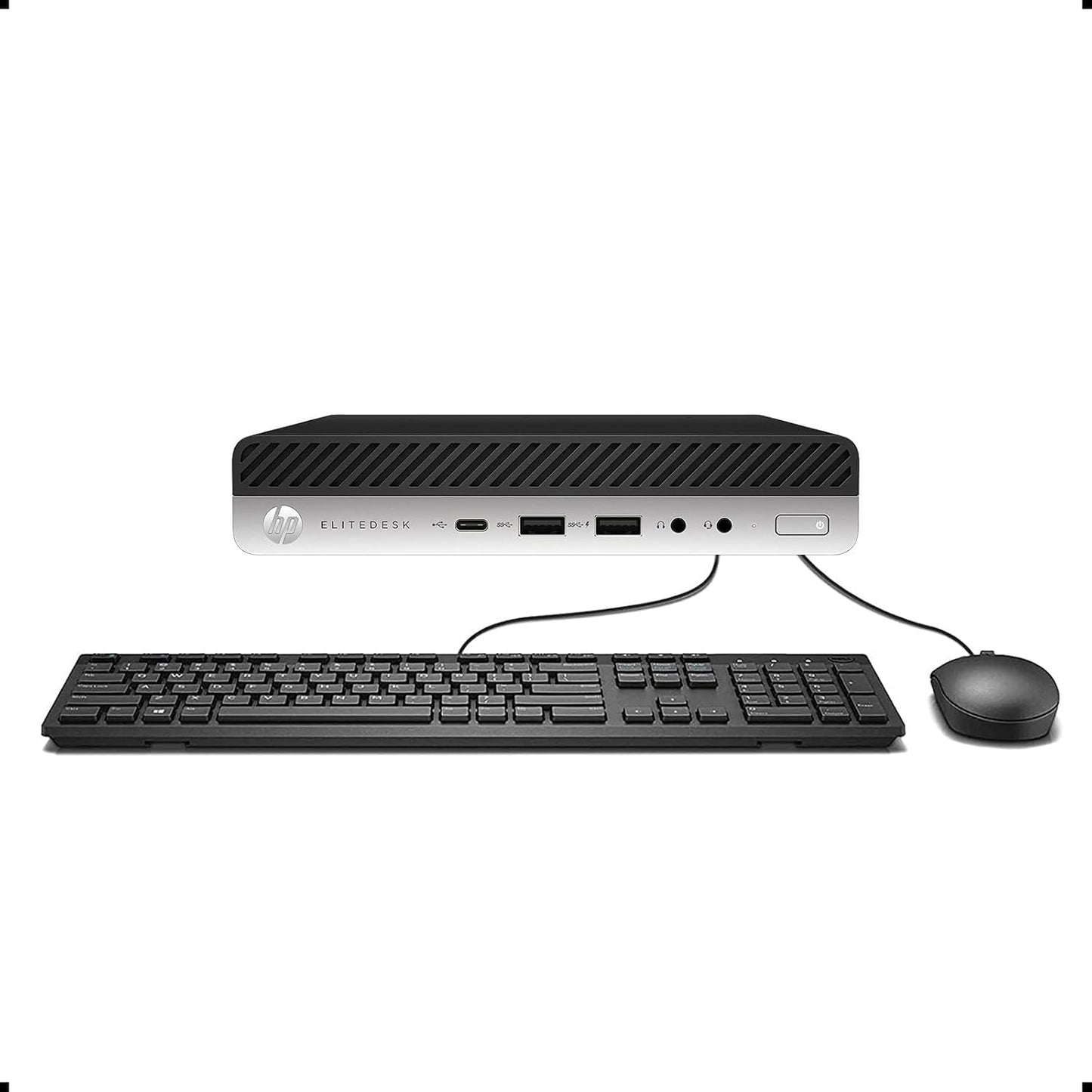 HP EliteDesk 800 G3 Mini Desktop PC, Intel Core i5-7500, 8 GB RAM, 256 GB SSD, US QWERTY keyboard, WiFi, Bluetooth, Windows 11 Pro (refurbished)
