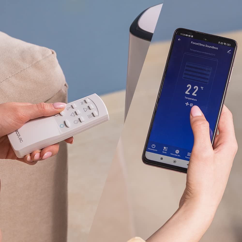 Cecotec portable air conditioner connected to remote control and WiFi Forceclima 7500. 7000 BTU, touch control and LED screen, timer, coverage of up to 20 m2 - 08172