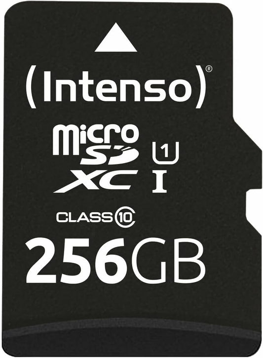 Intenso Premium microSDXC 256GB Class 10 UHS-I memory card incl. SD adapter (up to 90 MB/s), black - 3423492