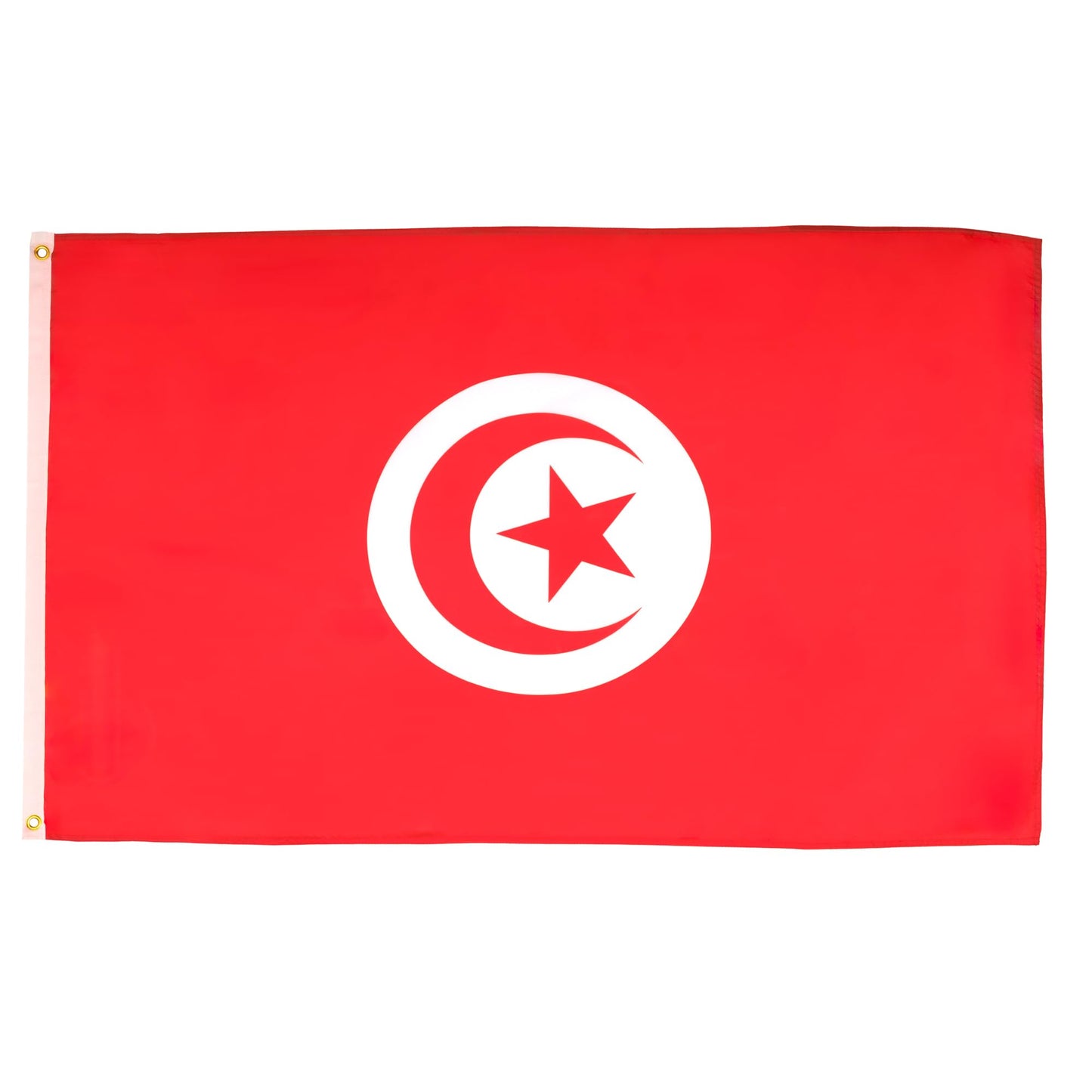 AZ FLAG - Tunisia flag - 250 x 150 cm - Tunisian large flag 100% polyester with brass eyelets - UV-resistant - Vives colors - 300g - 3701036346434
