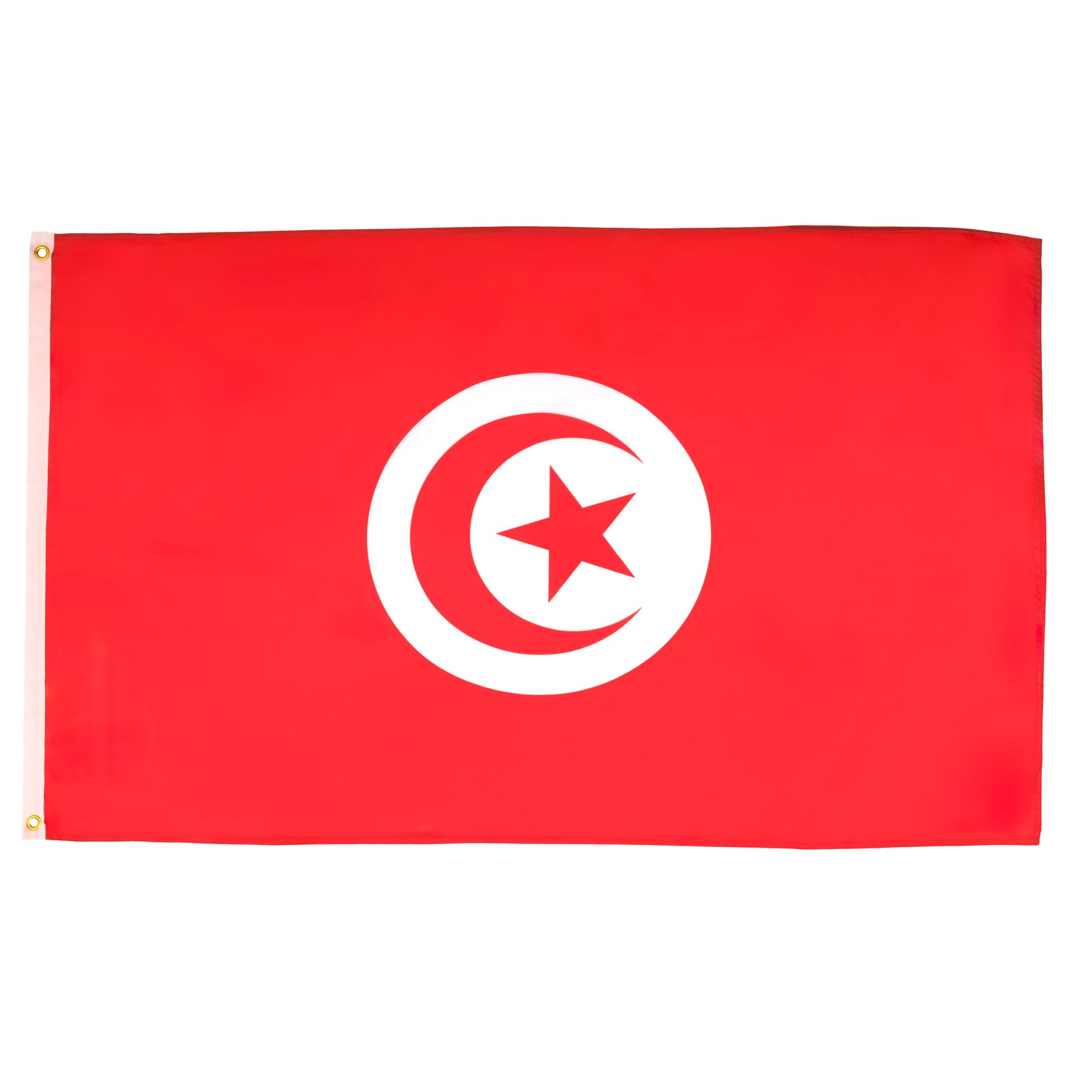 AZ FLAG - Tunisia flag - 250 x 150 cm - Tunisian large flag 100% polyester with brass eyelets - UV-resistant - Vives colors - 300g - 3701036346434