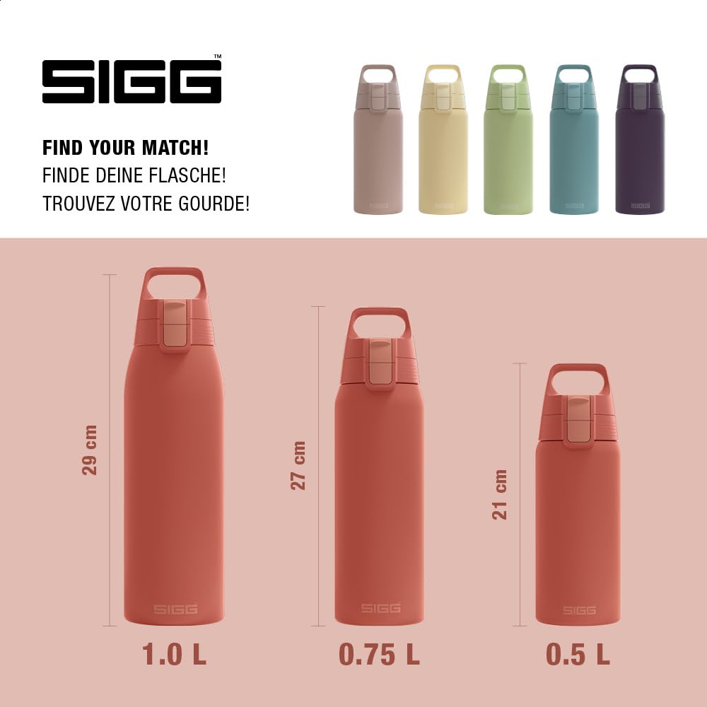 SIGG - Insulated drinking bottle - Thermos bottle Shield Therm One Eco Red - carbonated drinks - leak-proof - dishwasher safe - BPA-free - 90% recycled stainless steel - rust red - 0.5L - 6022.40