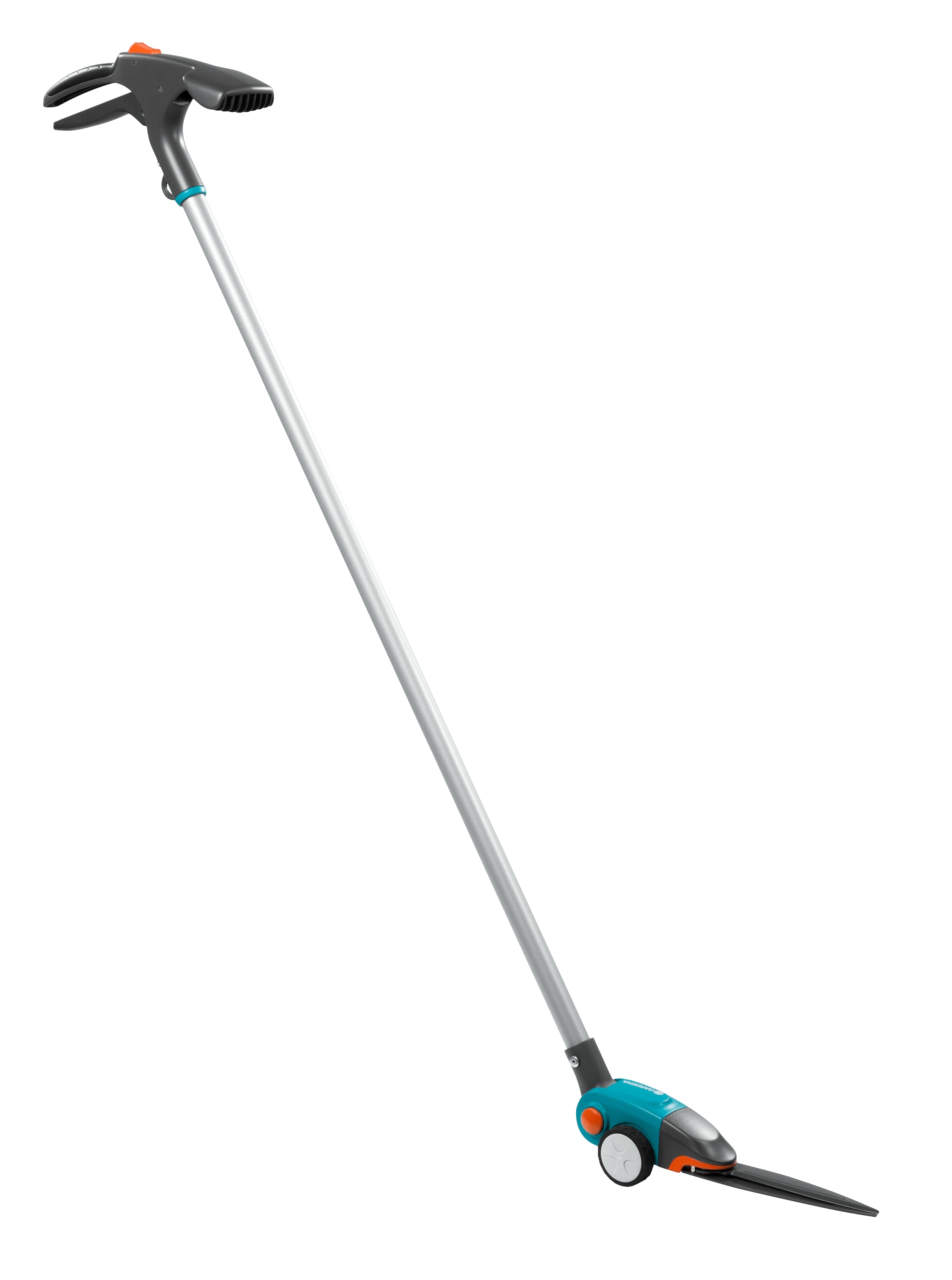 Gardena Comfort grass shears, long-handled: lawn shears with handle, back-friendly, 180° rotating cutting edge, non-stick coating, comfort handle (12100-20) turquoise 127x7.5x25 cm