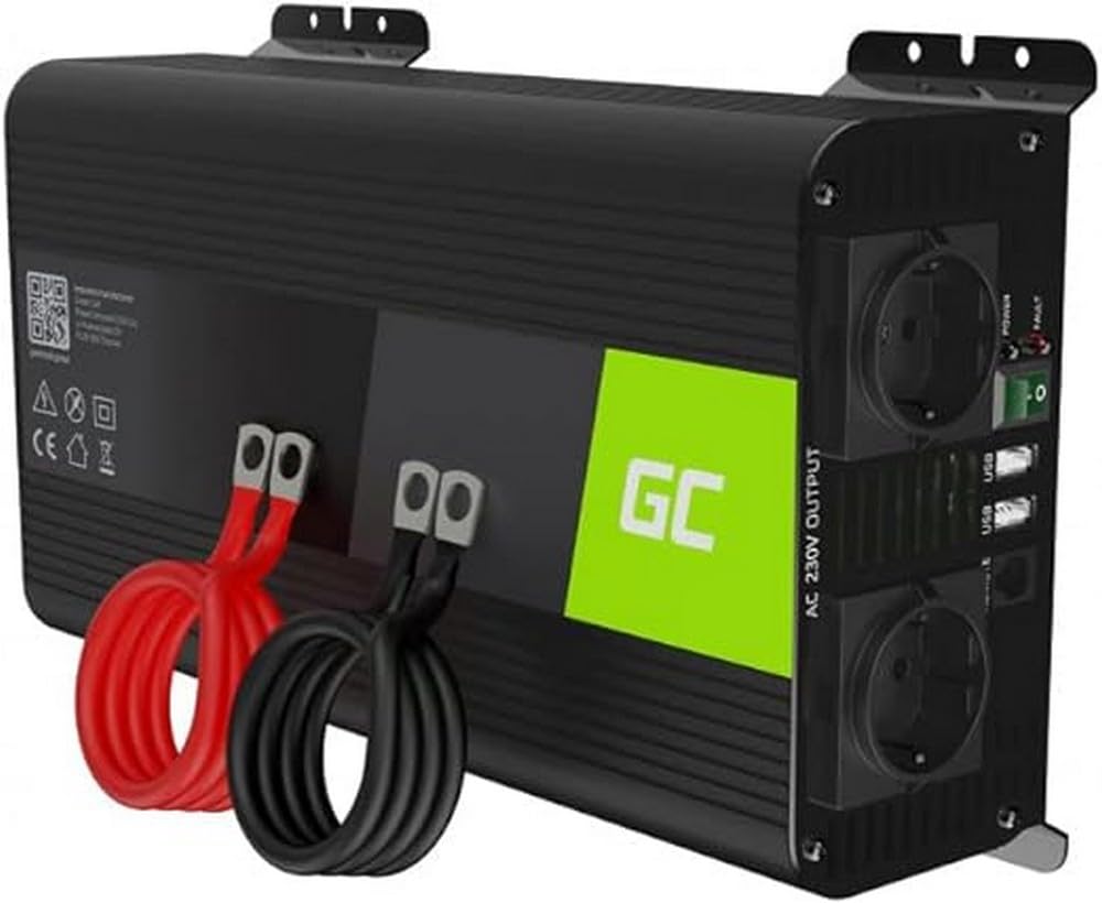 Green Cell PRO 1000W/2000W 12V to 230V Pure Sine Volt Car Voltage Converter Inverter Converter Pure Sine Wave Power Solar Inverter DC AC Converter Current Converter Caravan Car Charger