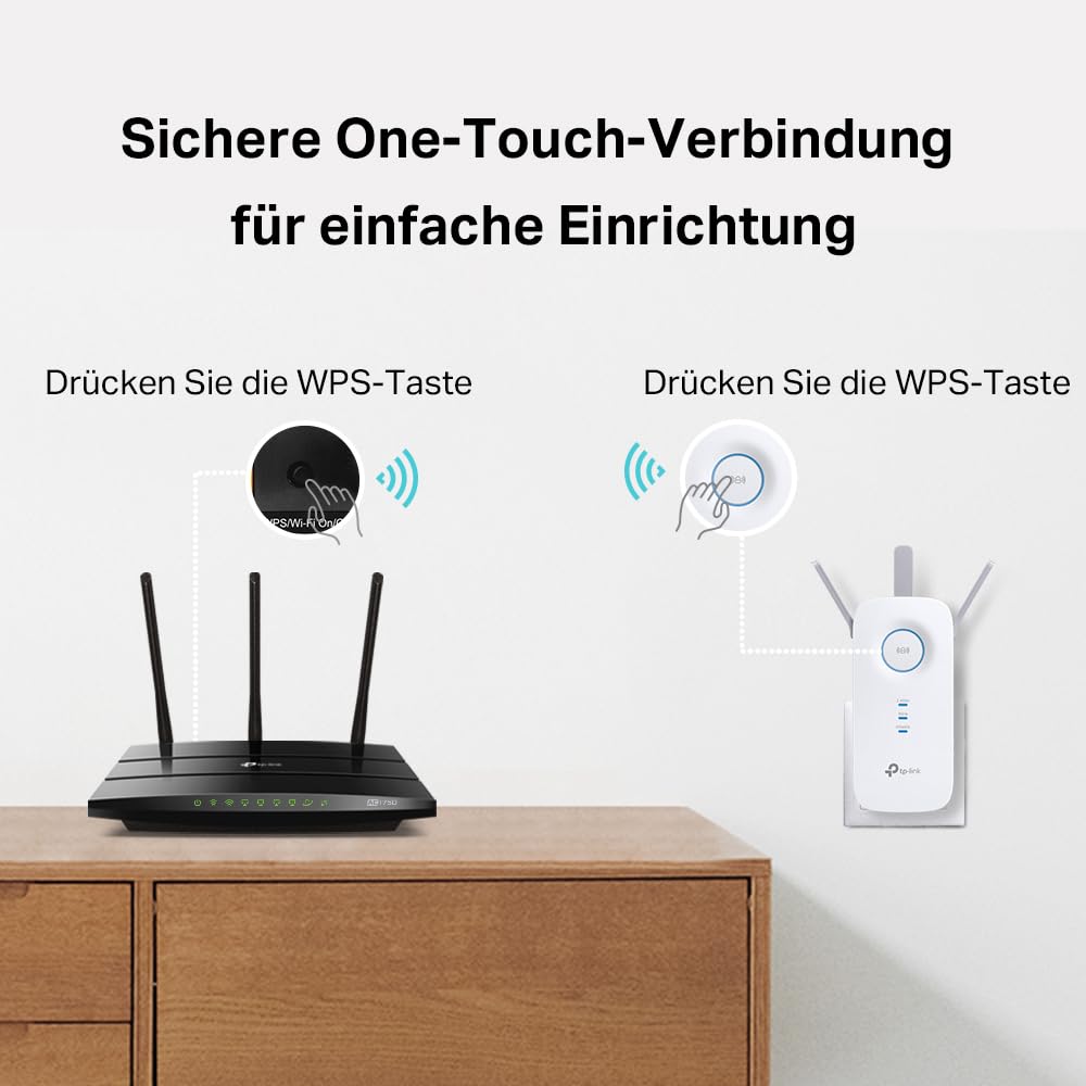TP-Link RE550 WLAN amplifier repeater AC1900 (dual WLAN AC + N, 1300MBit/s 5GHz + 600MBit/s 2.4GHz, WLAN amplifier, app control, maximum coverage, compatible with all WLAN routers) white