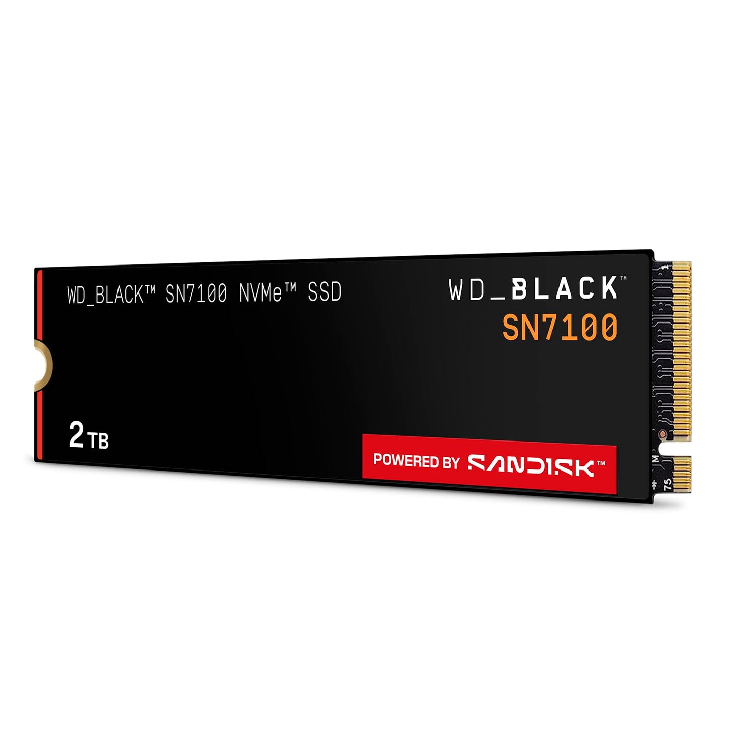 WD_BLACK SN7100 NVMe SSD 2 TB (high-performance gaming memory, up to 7,250 MB/s read, PCIe Gen4, energy efficiency, for desktop, laptop & handheld game consoles) - POWERED BY SANDISK - WDS200T4X0E