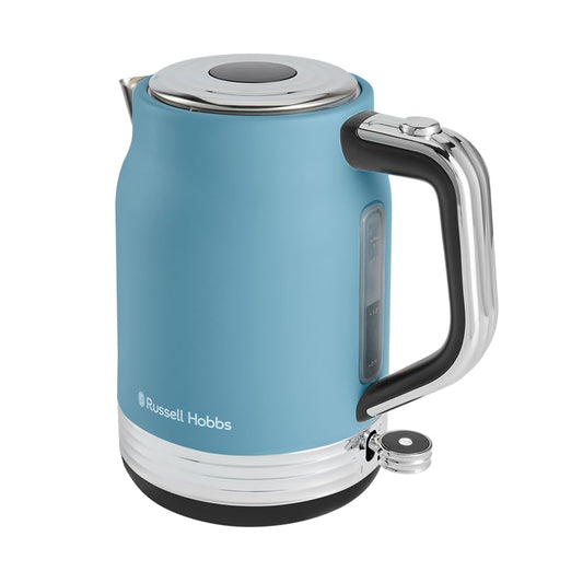 Russell Hobbs Hanley Retro Kettle, 1.7 l, 2400 Watt, Stainless Steel, Blue - 28641-70