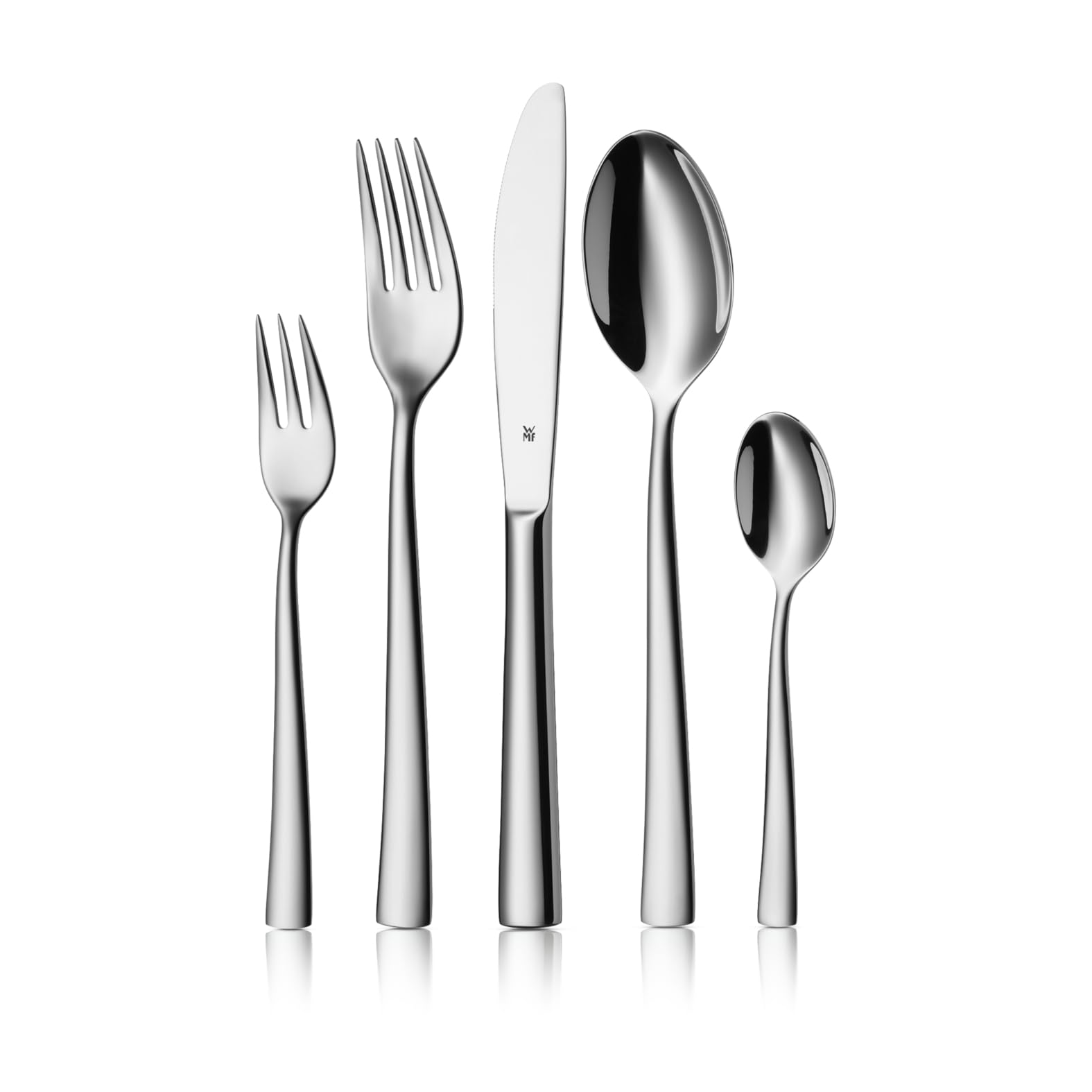 Set tacâmuri WMF Philadelphia pentru 12 persoane, tacâmuri 60 piese, cuțit monobloc, oțel inoxidabil Cromargan lustruit, lucios, lavabil în mașina de spălat vase - 1166009999