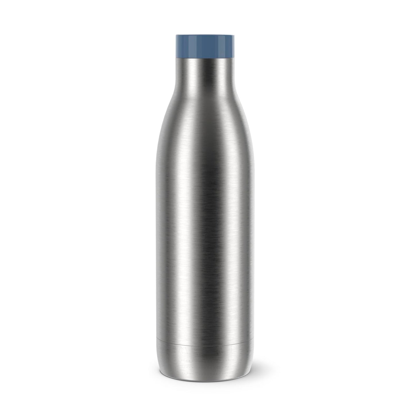 Emsa Bludrop Eco Insulated Drinking Bottle, Reusable, Recycled Stainless Steel, Eco Design, Quick-Press, 12h Hot/24h Cold, 0.7L, Dishwasher Safe, Leakproof, Blue, N3112700