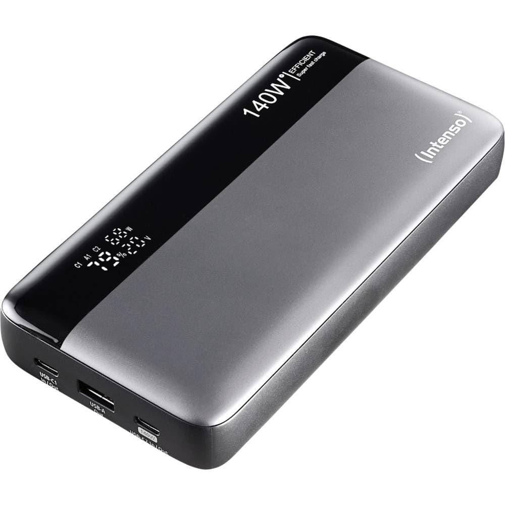 Intenso Powerbank HE25000 140W Power Delivery, 25000mAh external battery, fast charging for MacBook, iPhone, Samsung Galaxy, iPad - USB-C cable & transport bag included - 7350060