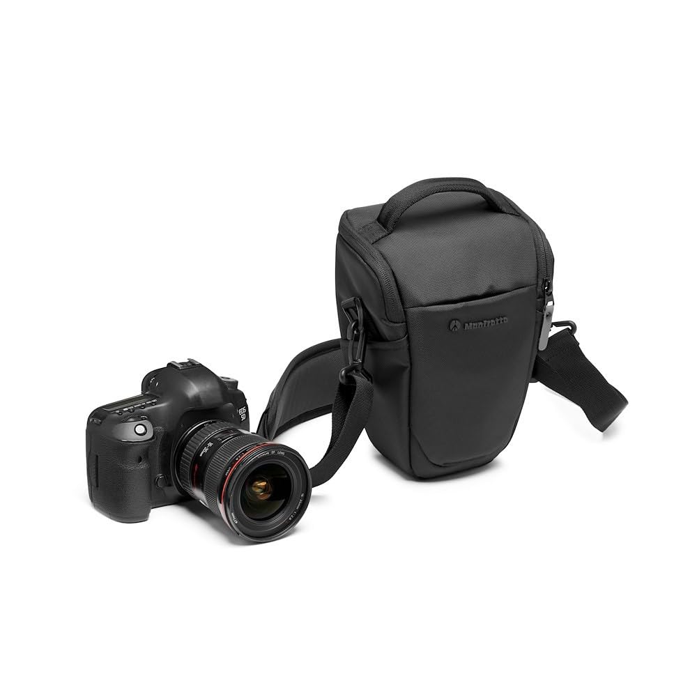 Manfrotto Advanced Holster M III, bag for mirrorless camera with lens, camera bag with tripod mount and rain cover, photography accessories - MB