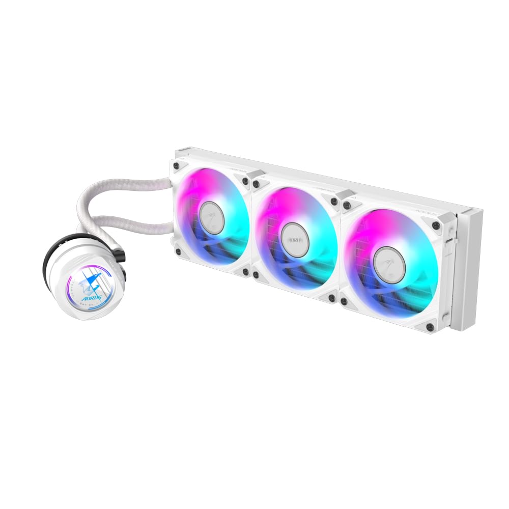 Răcitor de CPU GIGABYTE AORUS WATERFORCE II 360 Ice AIO - 3x120mm ventilatoare ARGB, mecanism de blocare prin glisare, Daisy-Chain, compatibil cu Intel LGA 1851 și AMD AM5 - GP-AORUS