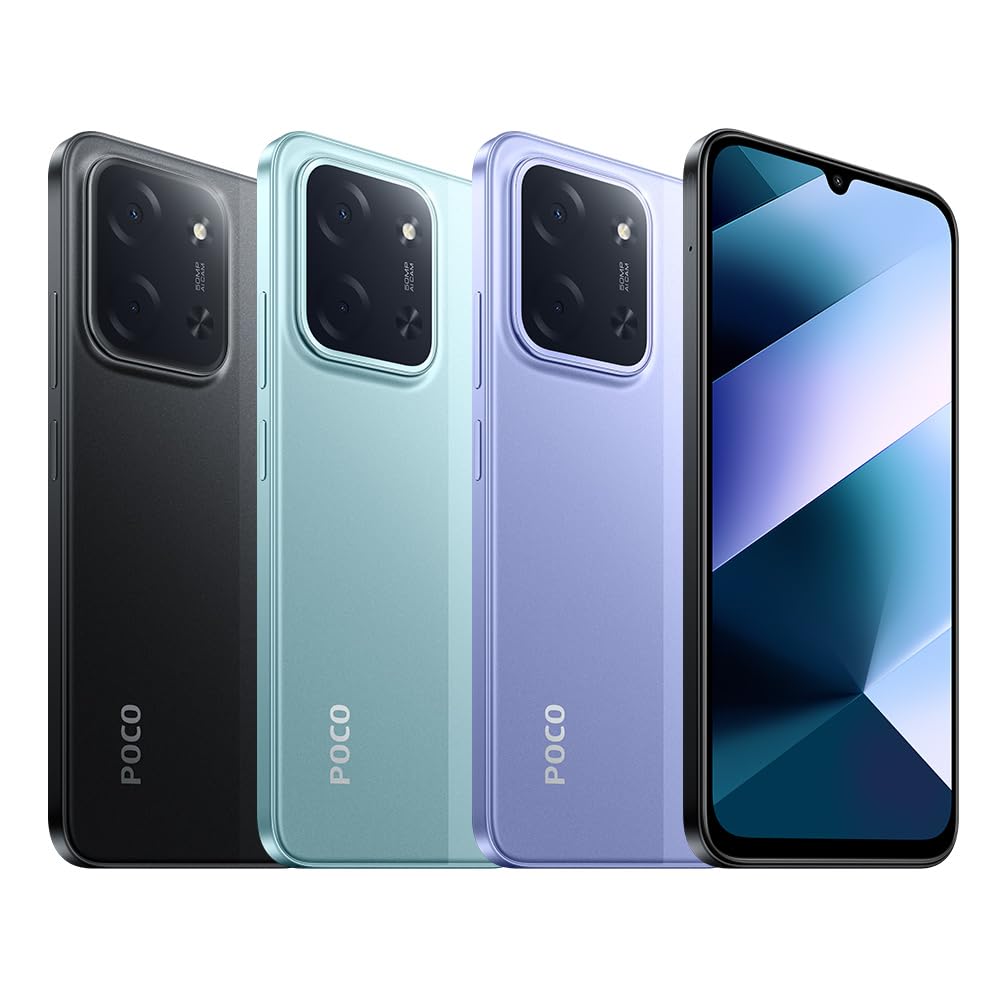 XIAOMI Poco C85, smartphone 6+128GB, mobile phone with Android, 6.9" 120Hz display 7.99mm design, MediaTek Helio G81-Ultra Octa-Core, 50MP AI dual camera, 6000mAh, black