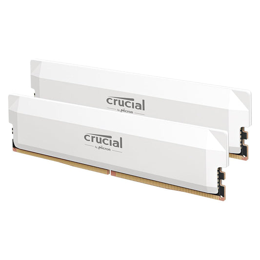 Crucial Pro DDR5 RAM 32GB Kit (2x16GB) 6000MHz CL36, Overclocking Gaming, Intel XMP 3.0 / AMD Expo, PC Computer RAM, White - CP2K16G60C36U5W