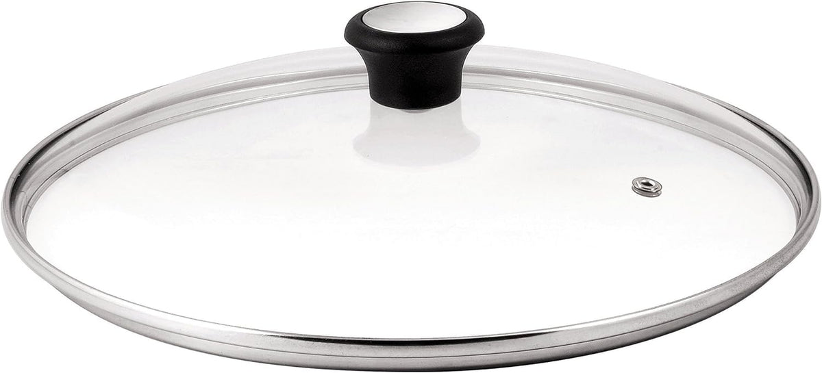Tefal Glass Lid 32 cm, Stainless Steel Frame, Dishwasher Safe, Steam Vent, Thermoplastic Handle, 28097912