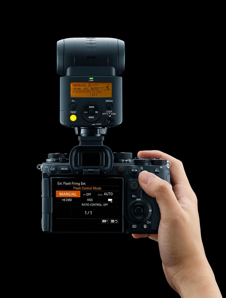 Sony HVLF46RMA external flash with wireless radio control (powerful, dimmable flash for camera recordings, ideal for photo and video production, compatible with Sony cameras) - HVLF46RMA.CE7