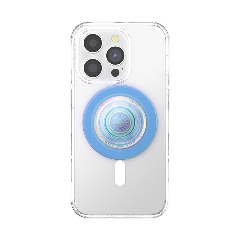 PopSockets Mobile Phone Grip for MagSafe, Magnetic Holder, Mobile Phone Stand, Blue - Opalescent Blue - 806891