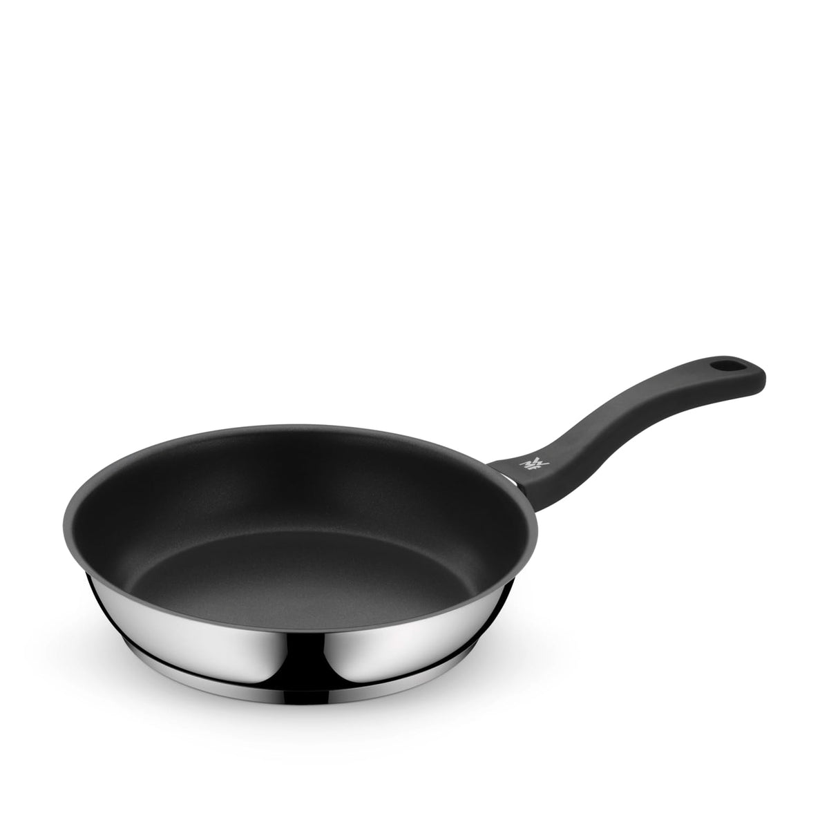 WMF Tigaie Devil 24 cm, înveliș antiaderent, din oțel inoxidabil, inducție, rezistentă la rugină, mâner din plastic cu protecție la flacără, potrivită pentru toate tipurile de plite - 733646299