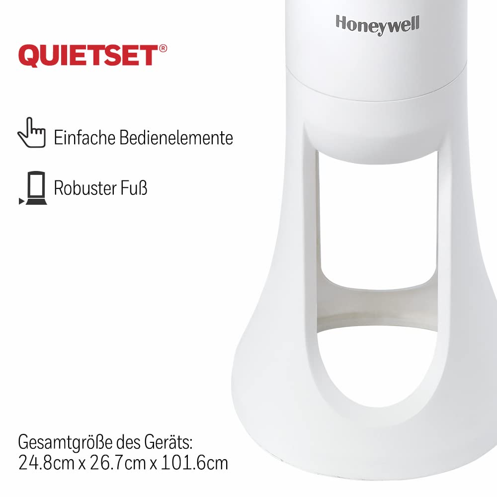 Honeywell QuietSet Oscillating Tower Fan White