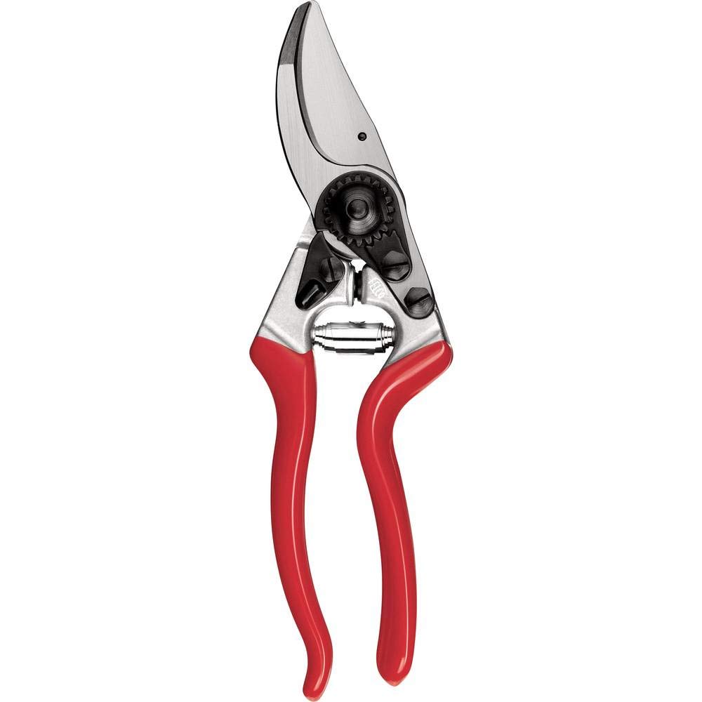 FELCO 8 right-handed bypass pruner, ergonomic for large hands, 52mm steel blade, 25mm cutting diameter, shock absorber, forged aluminum handles, angled cutting head, Swiss Made - 100052387