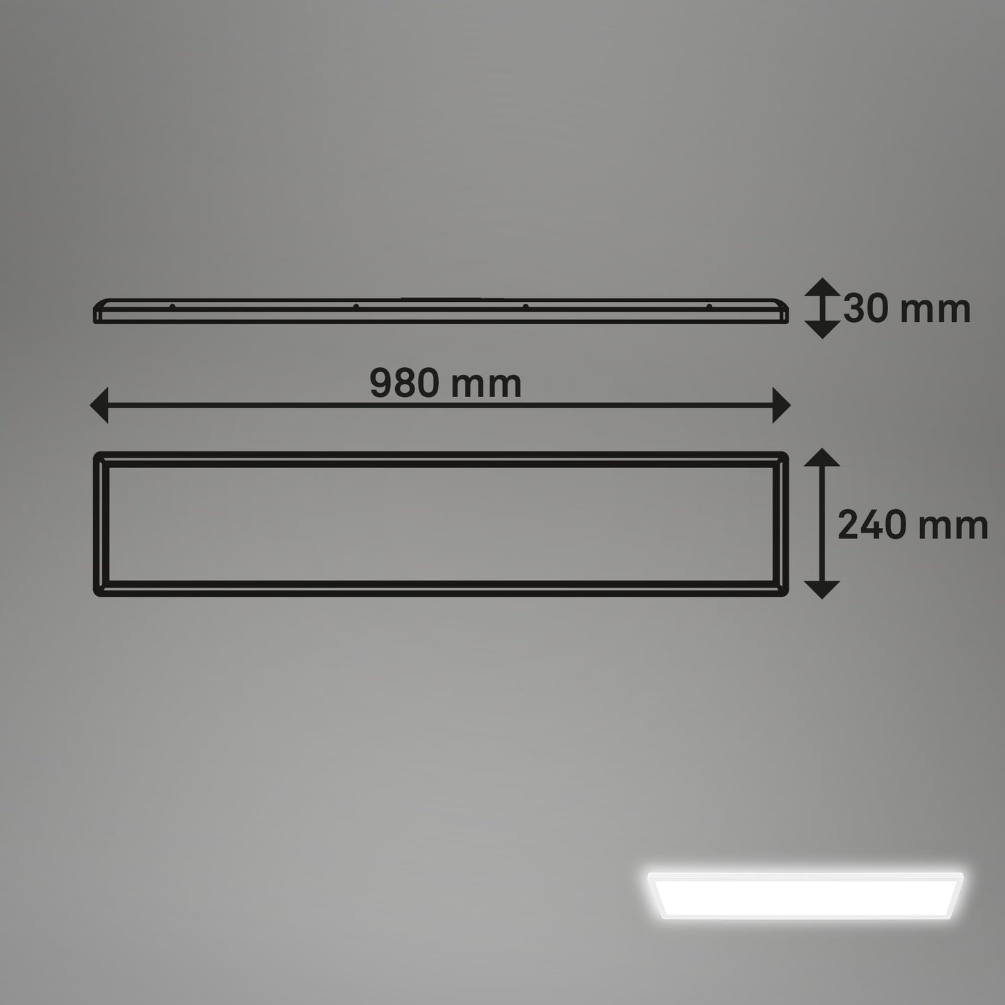 BRILONER - LED ceiling lamp 98cm with indirect light, 3 cm flat, 36W, 4800lm, neutral white light, lamp, ceiling light, living room lamp, LED panel, kitchen lamp, ceiling lighting, 98x20x3 cm, white - 7519416