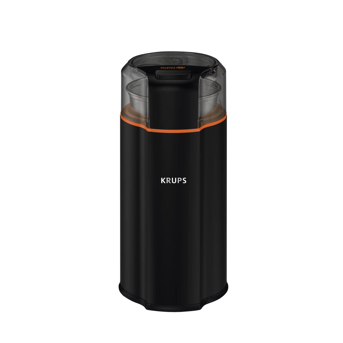 Krups GX3328 Silent Vortex Moară electrică pentru cafea și condimente | 3 în 1 mecanism de măcinare pentru boabe de cafea, condimente, ierburi | super silențioasă | lavabilă în mașina de spălat vase | bol de măcinare detașabil + capac | Negru