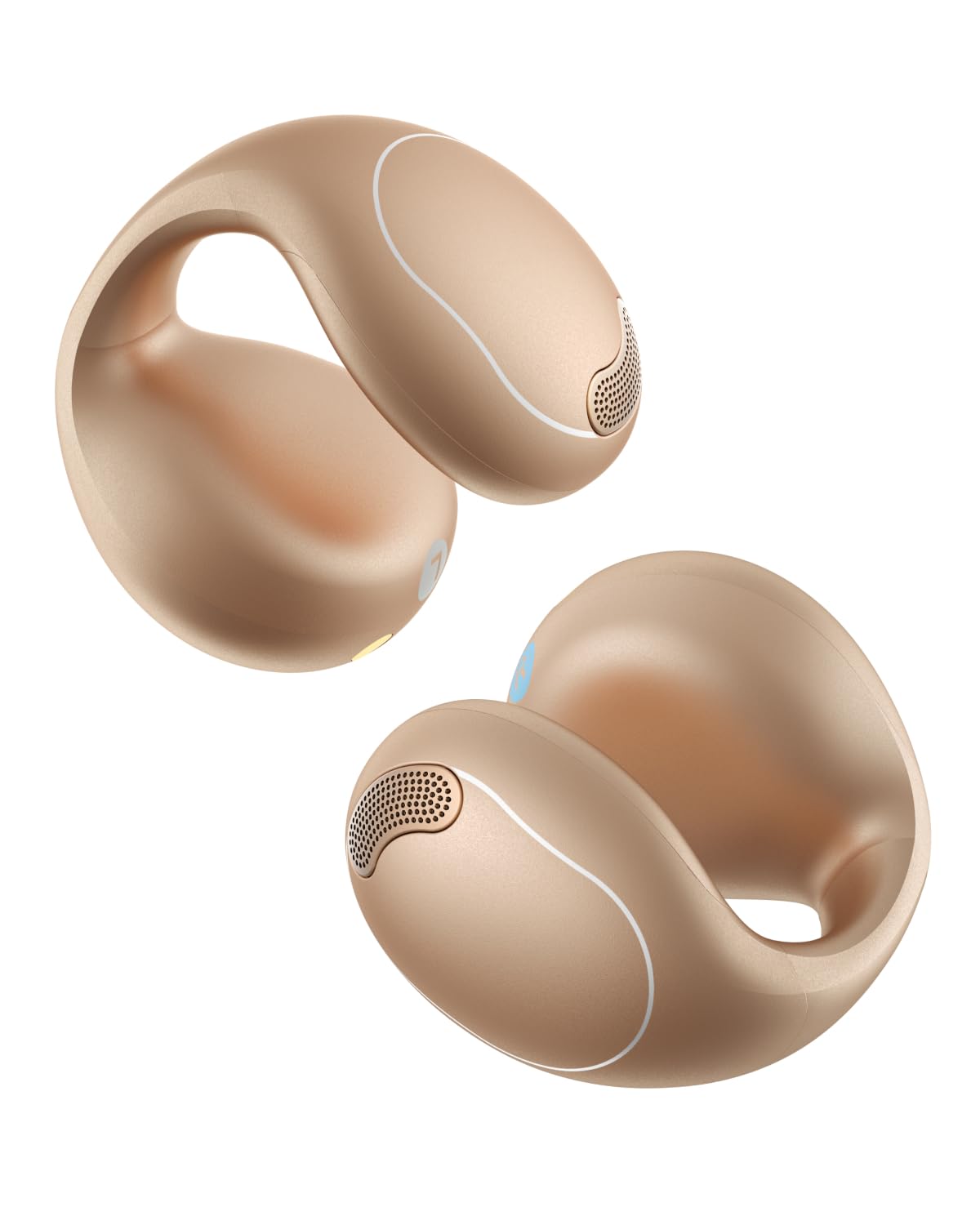 soundcore C40i from Anker, open-ear earbuds, clip-on headphones, flexible joint design, button control, feather-light comfort, firm hold with attachable ear clips, large drivers for clear sound - A3331