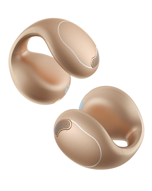 soundcore C40i from Anker, open-ear earbuds, clip-on headphones, flexible joint design, button control, feather-light comfort, firm hold with attachable ear clips, large drivers for clear sound - A3331