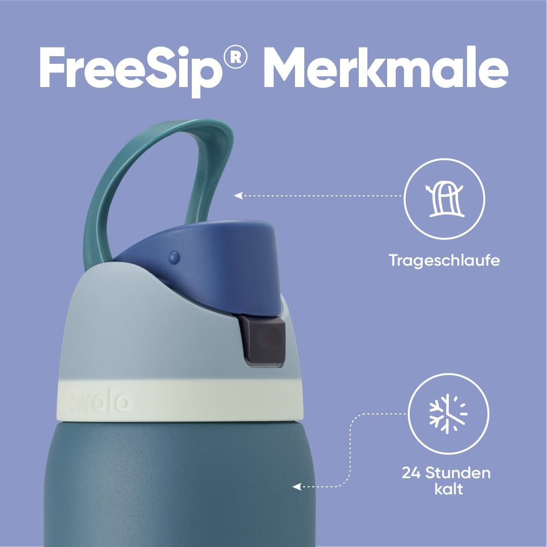 Owala FreeSip Insulated Stainless Steel Drinking Bottle with Straw, 945ml - BPA Free, Ideal for Sports, Fitness, Outdoor and Travel, Denim - C06105